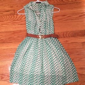 Belted Green Dress Size Small
